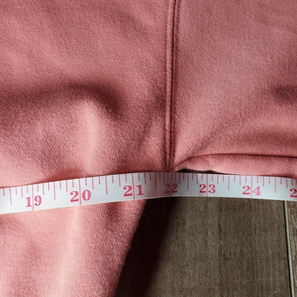 Wild Fable Coral Pink Cropped Drop Shoulder Fleece Pullover Sweatshirt NWOT - Picture 6 of 16